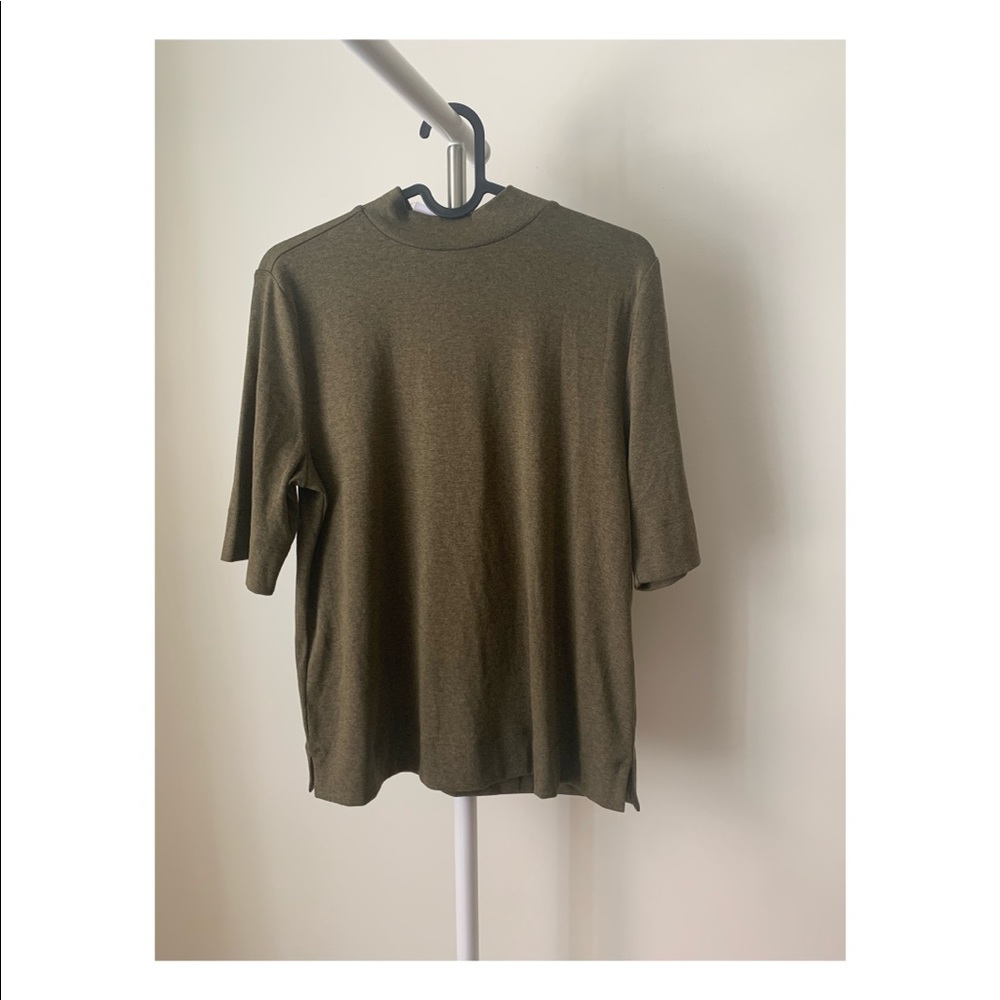 LOFT Mock Neck Short Sleeved Sweater Shirt